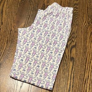 Roller Rabbit Pink and Blue Monkey Print Leggings